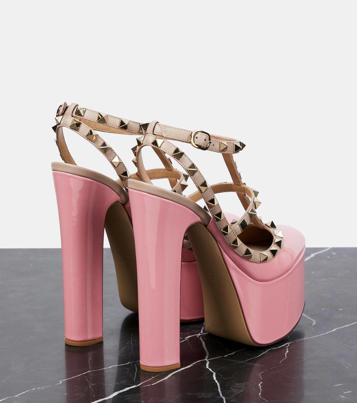 Valentino Garavani Rockstud patent leather platform pumps