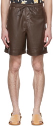 Nanushka Brown Doxxi Vegan Leather Shorts
