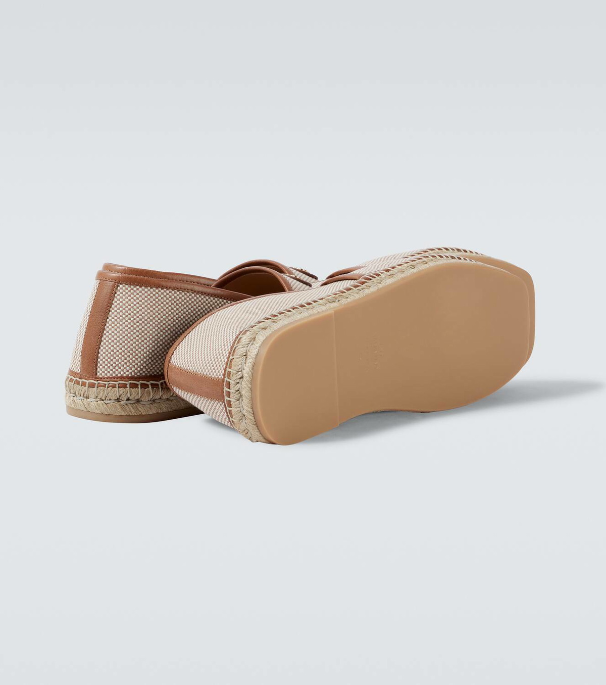 Valentino Garavani VLogo leather-trimmed canvas espadrilles