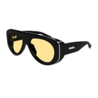 Bottega Veneta Eyewear Bottega Veneta Bv1362s Linea Ribbon 005 Black Orange Sunglasses