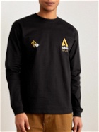 Adish - Nadi Embroidered Logo-Print Cotton-Jersey T-Shirt - Black