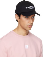 Balmain Black Cotton Balmain Cap