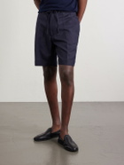 Officine Générale - Phil Straight-Leg Lyocell, Linen and Cotton-Blend Shorts - Blue