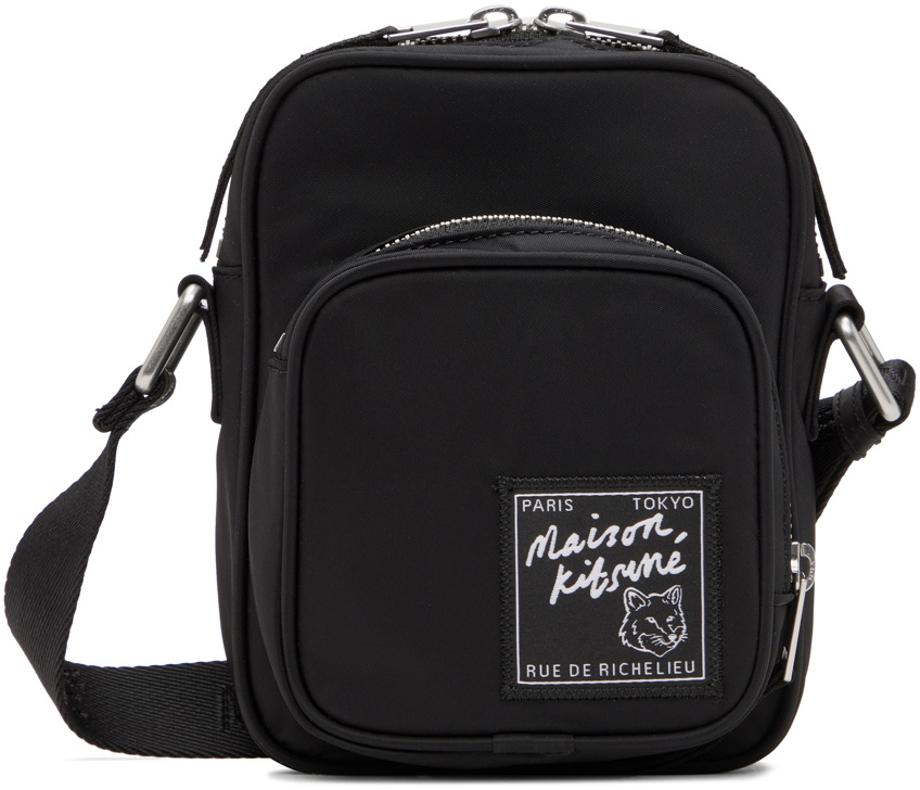 Maison Kitsuné Black Nylon Crossbody Bag Maison Kitsune Maison Kitsuné Black Nylon Crossbody Bag Maison Kitsune