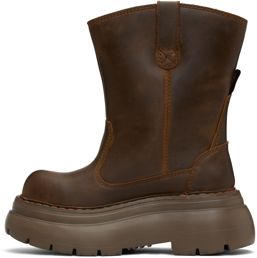 R13 Brown Chunky Workwear Boots