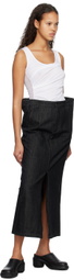 Subtle Le Nguyen Black Flat Denim Maxi Skirt
