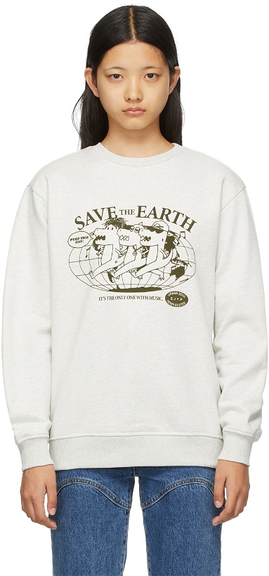 Photo: SJYP Grey 'Save The Earth' Dino Sweatshirt