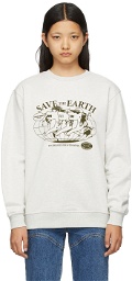SJYP Grey 'Save The Earth' Dino Sweatshirt