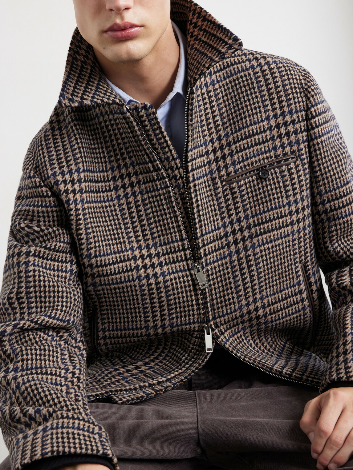 Slowear - Montedoro Il Primo Checked Stretch-Wool Blouson Jacket - Brown