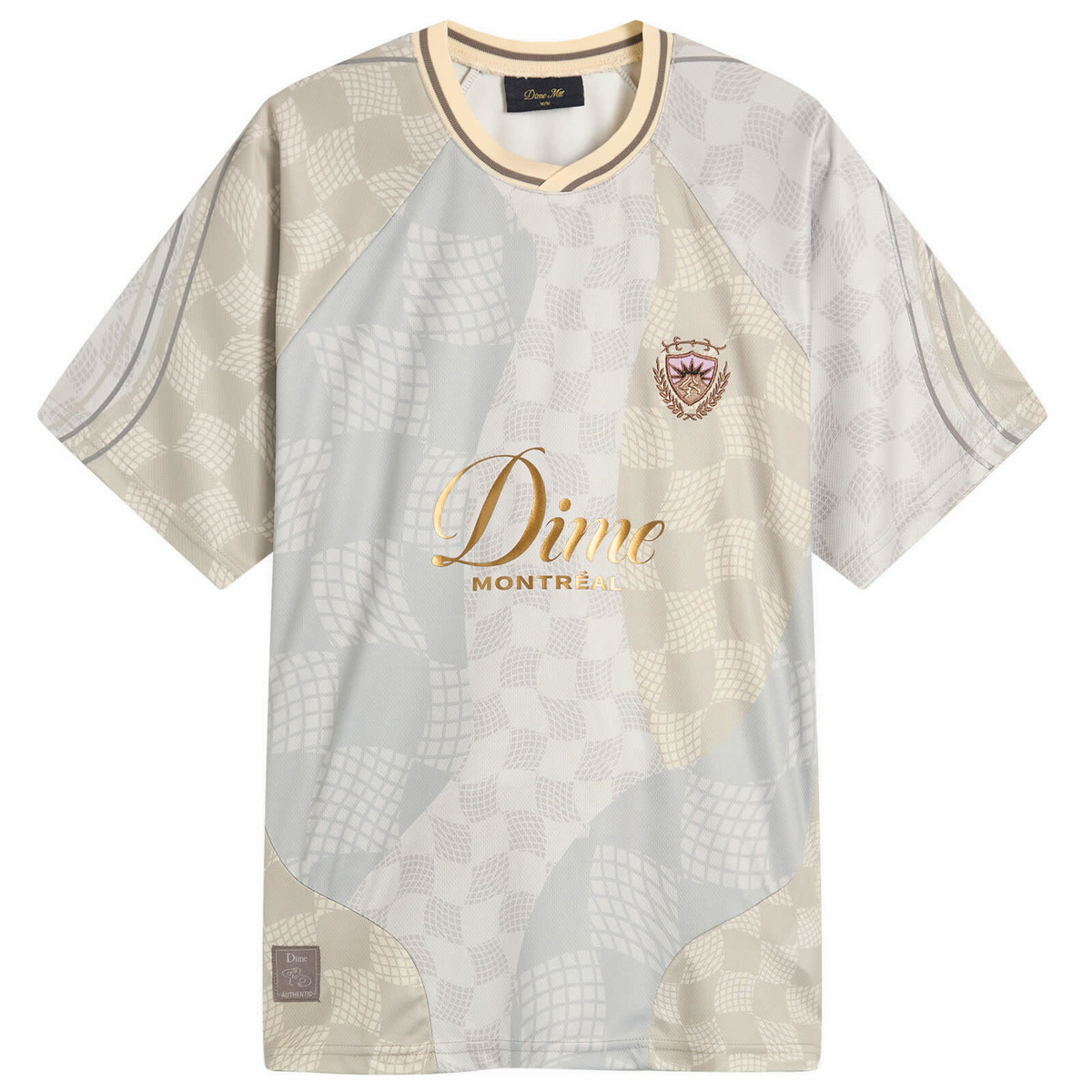 Dime Men's Wave Cable Knit Polo Shirt in Cream Dime