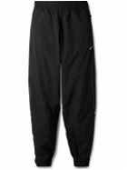 Nike - Solo Swoosh Tapered Logo-Embroidered Taffeta Track Pants - Black