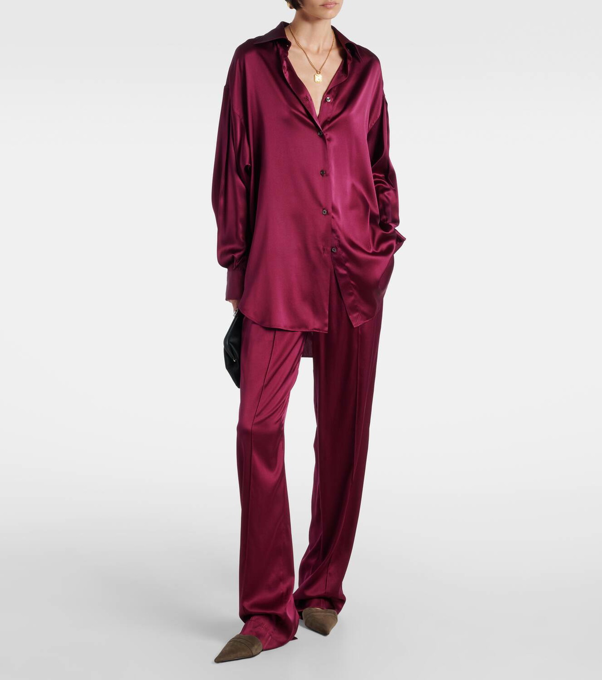 Tom Ford Silk-blend satin wide-leg pants
