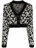 J.Lindeberg Black Mallory Leopard-Pattern Cardigan