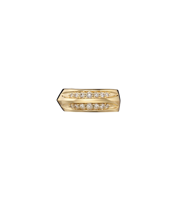 Photo: Stone and Strand Knife Edge 14kt gold ear cuff with diamonds