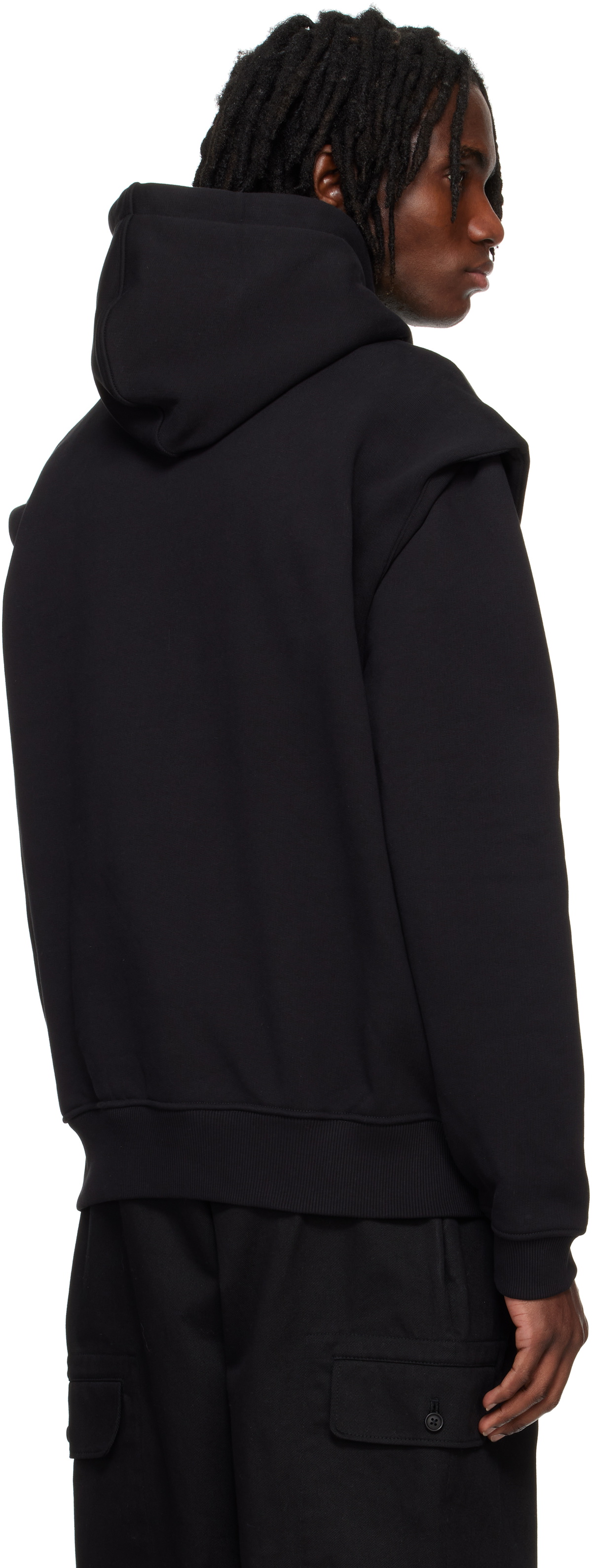 HELIOT EMIL Black Outline Logo Hoodie