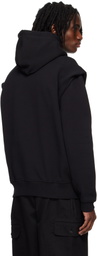 HELIOT EMIL Black Outline Logo Hoodie