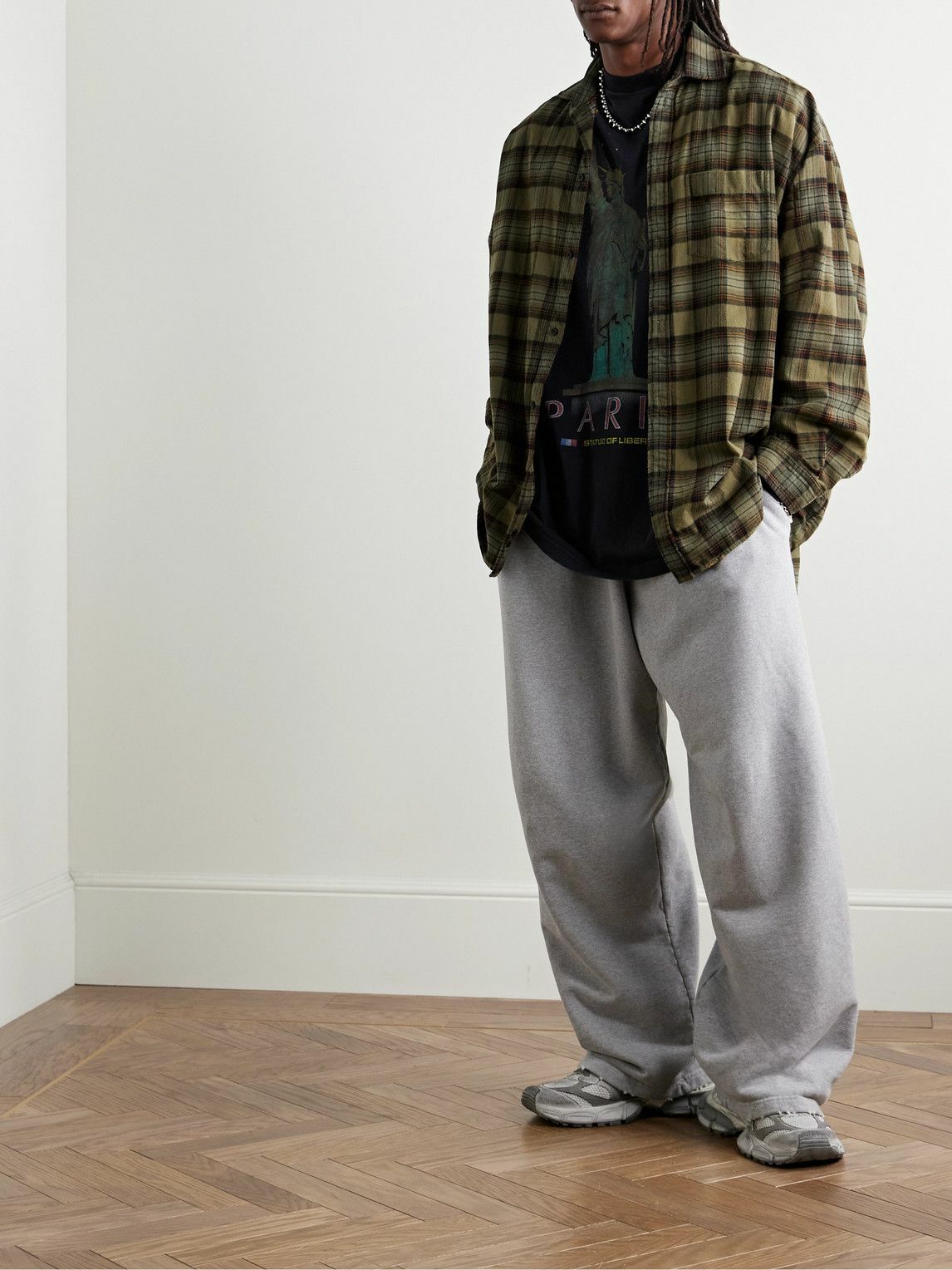 Balenciaga チェック柄シャツ カーキ Balenciaga チェック柄シャツ カーキ Balenciaga チェック柄シャツ