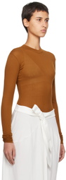 BITE Brown Crewneck Long Sleeve T-Shirt