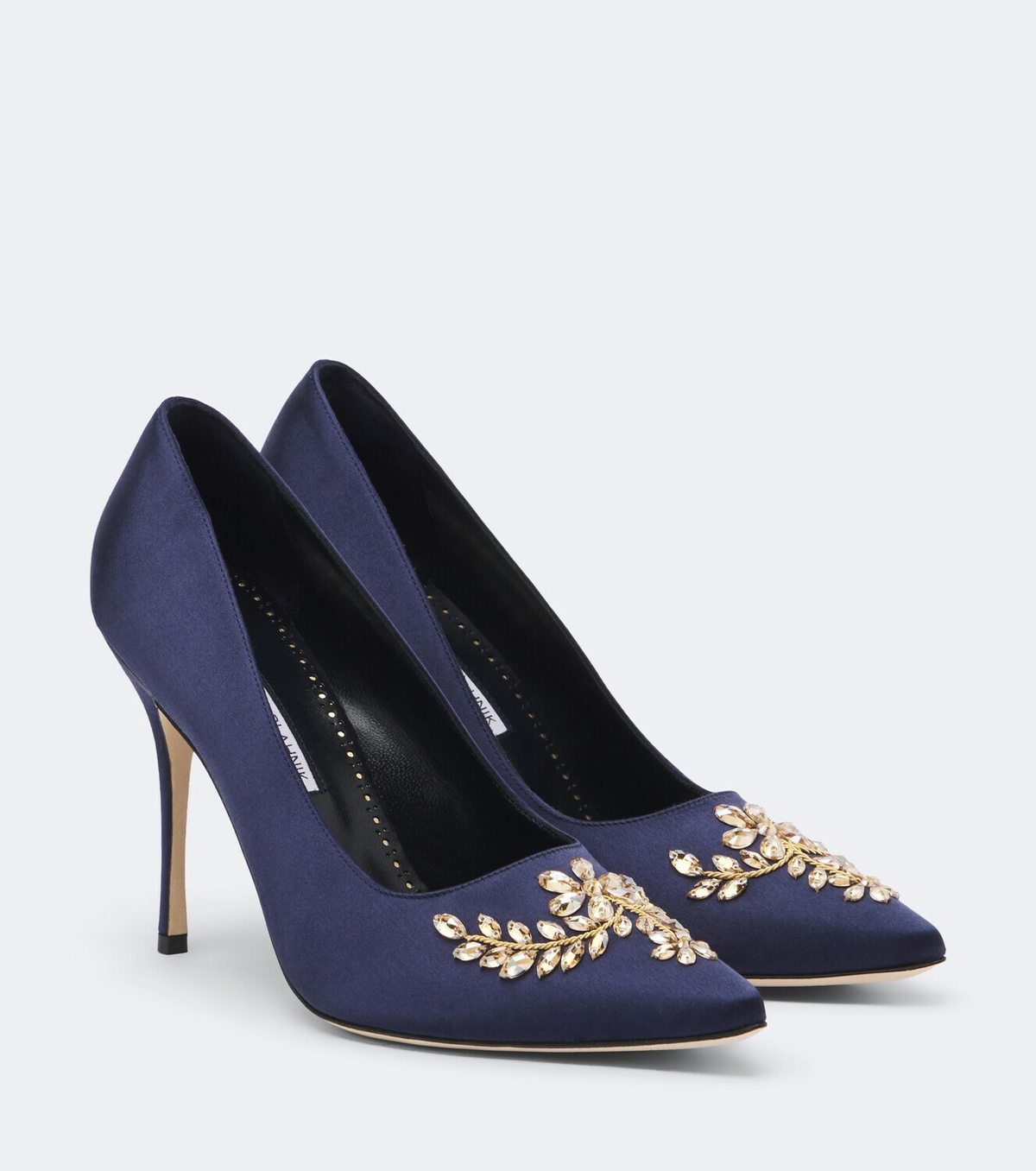 Manolo Blahnik Pasadis embellished satin pumps