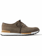 Berluti - Fast Track Perforated Nubuck Sneakers - Brown