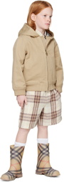 Burberry Kids Beige Check Label Jacket