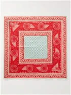 TURNBULL & ASSER - Printed Cotton-Twill Pocket Square - Red