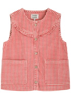 Damson Madder Mari Gingham Stretch-denim Gilet Red