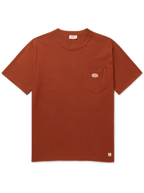 Photo: Armor Lux - Callac Logo-Appliquéd Organic Cotton-Jersey T-Shirt - Orange