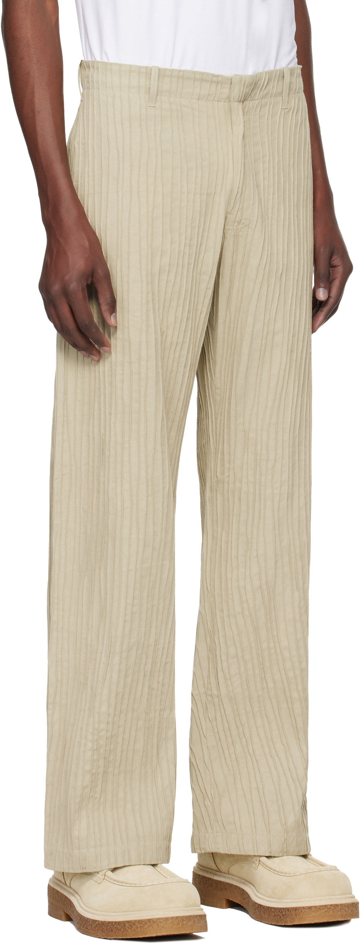 Tondolo Taupe Gilled Trousers