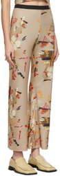 ELLISS SSENSE Exclusive Beige Ditsy Floral Cut-Out Trousers