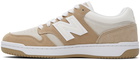 New Balance Beige & White 480 Sneakers