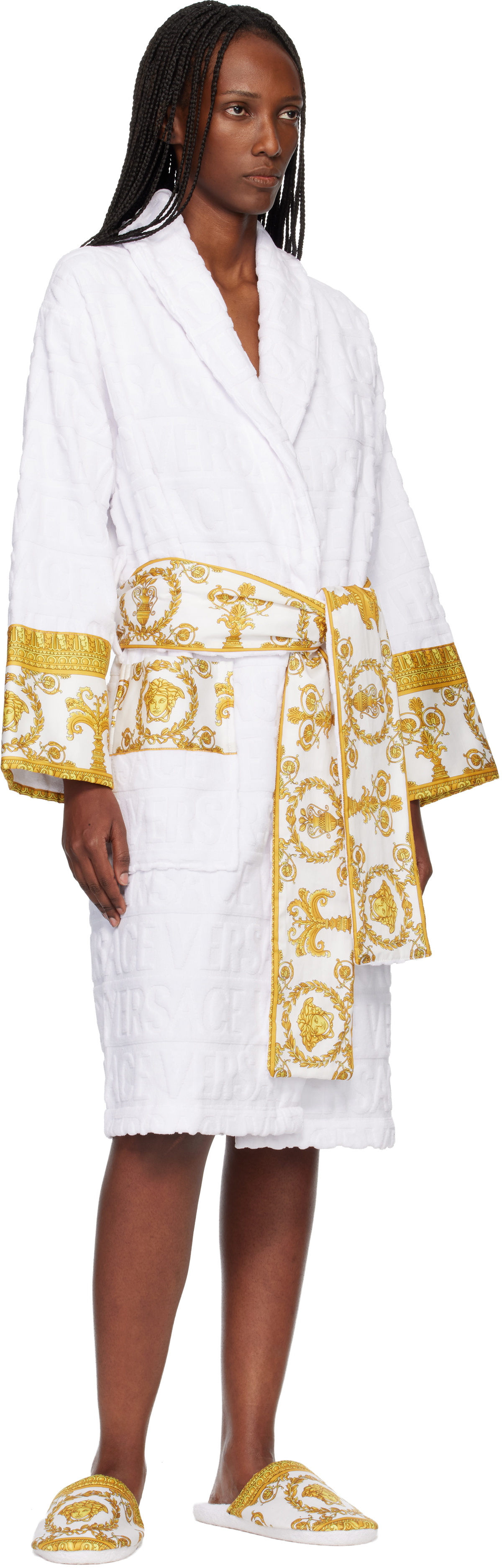 Versace White 'I Heart Baroque' Bathrobe