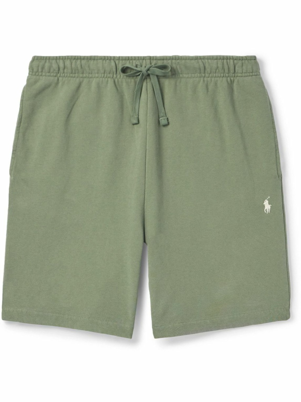 Photo: Polo Ralph Lauren - Straight-Leg Logo-Embroidered Cotton-Jersey Drawstring Shorts - Green