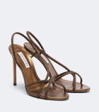 Aquazzura Horizon Crystal leather slingback sandals