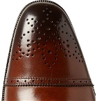 TOM FORD - Austin Cap-Toe Burnished-Leather Oxford Brogues - Brown