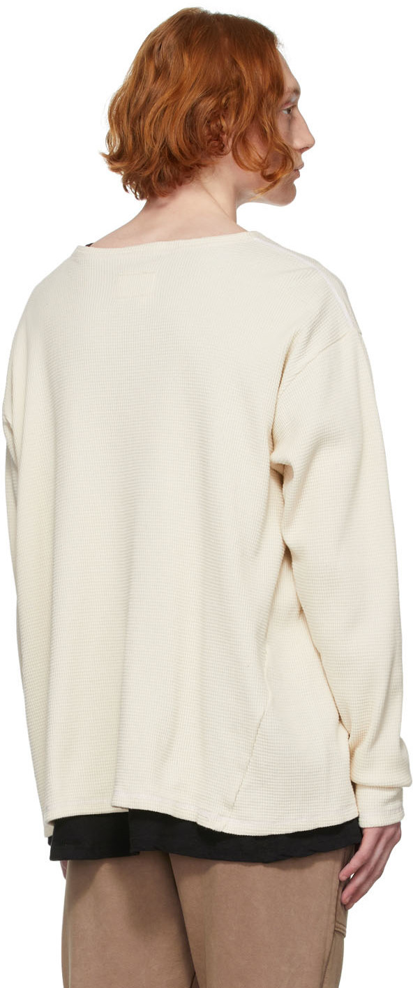Greg Lauren Off-White Waffle Sweatshirt