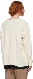 Greg Lauren Off-White Waffle Sweatshirt