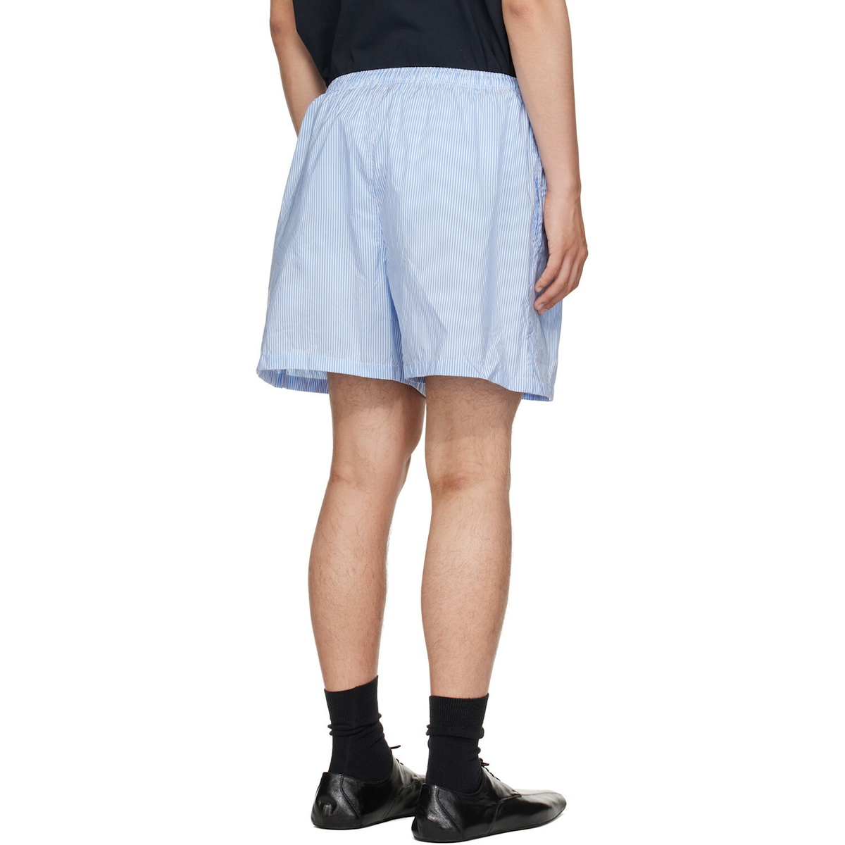 Balenciaga Blue & White Technical Stripes Boxer Shorts