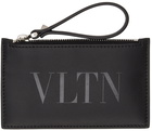 Valentino Garavani Black 'VLTN' Zip Card Holder