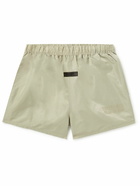 FEAR OF GOD ESSENTIALS - Straight-Leg Logo-Flocked Shell Drawstring Shorts - Gray