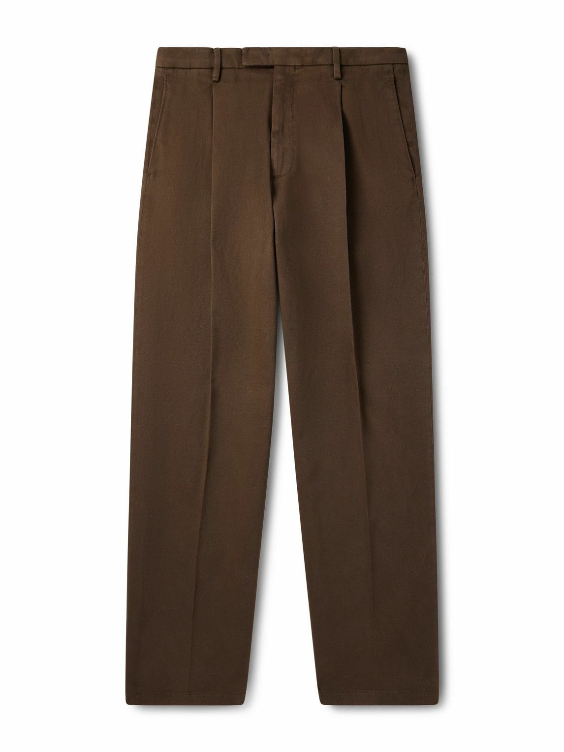 Boglioli - Straight-Leg Garment-Dyed Cotton-Blend Twill Trousers - Brown