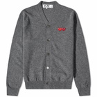 Comme des Garçons Play Men's Double Heart Cardigan in Grey