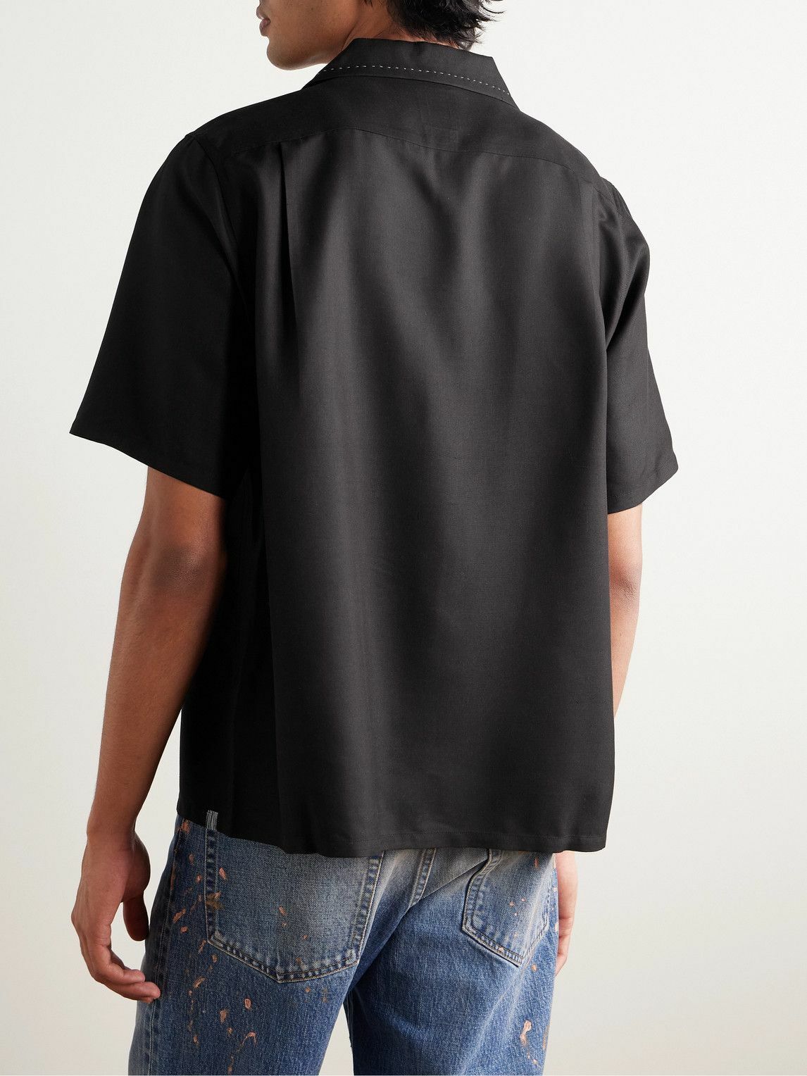 Visvim - Keesey Convertible-Collar Embroidered Appliquéd Silk