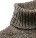 MAN 1924 - Slim-Fit Mélange Wool Rollneck Sweater - Brown
