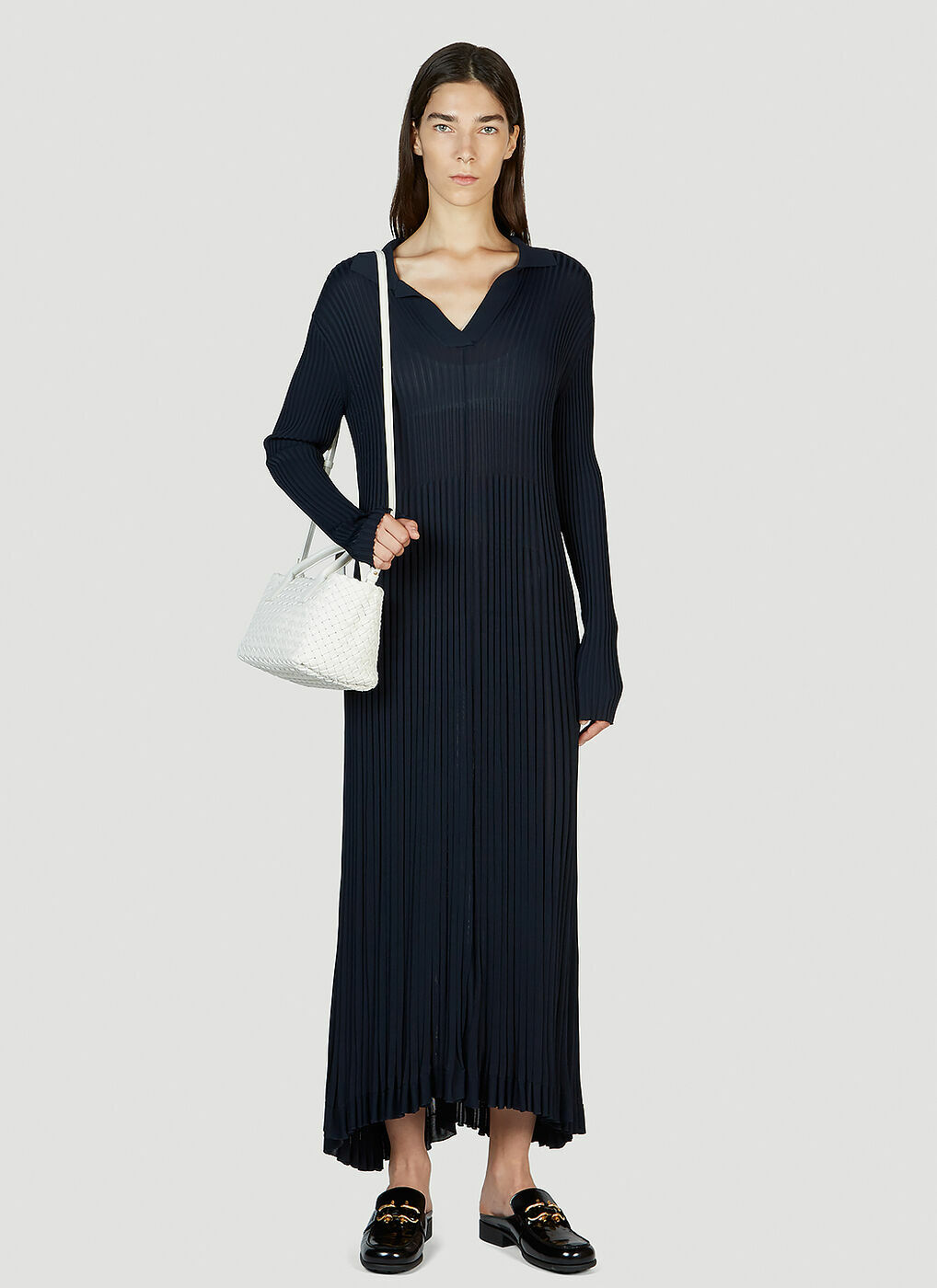 Bottega Veneta - Light Plisse Dress in Navy Bottega Veneta