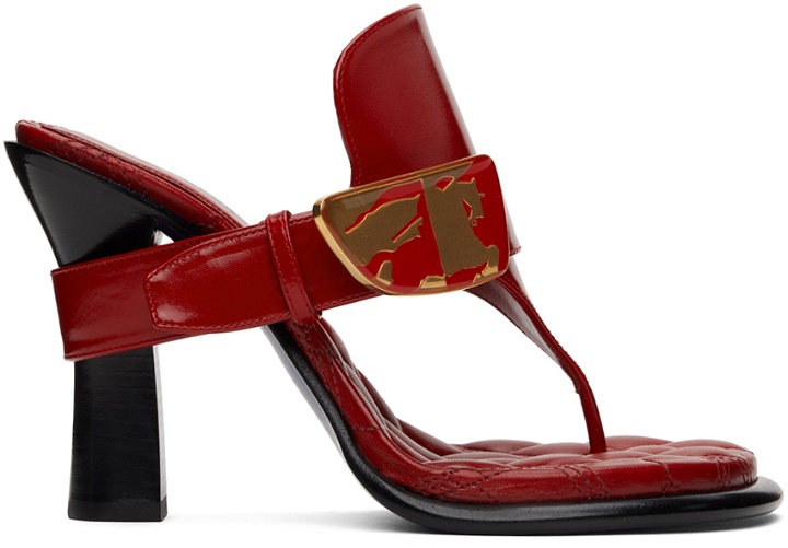 Photo: Burberry Red Leather Bay Heeled Sandals