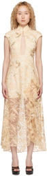 KIM SHUI SSENSE Exclusive Beige Qi Pao Maxi Dress