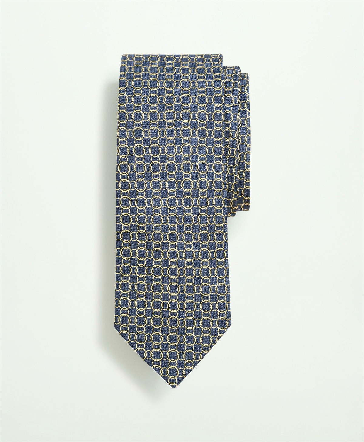 Brooks Brothers Men's Silk Circle Link Pattern Tie | Yellow
