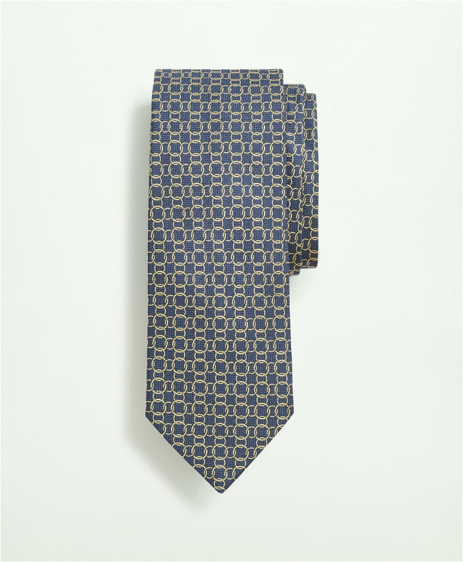 Photo: Brooks Brothers Men's Silk Circle Link Pattern Tie | Yellow