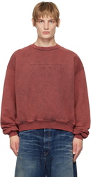 Alexander Wang Red Embossed Logo Sweatshirt